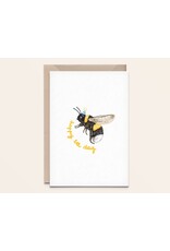 Kathings Wenskaart - Hommel, Bumblebee - Dubbele kaart + Envelop