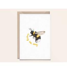 Kathings Wenskaart - Hommel, Bumblebee - Dubbele kaart + Envelop