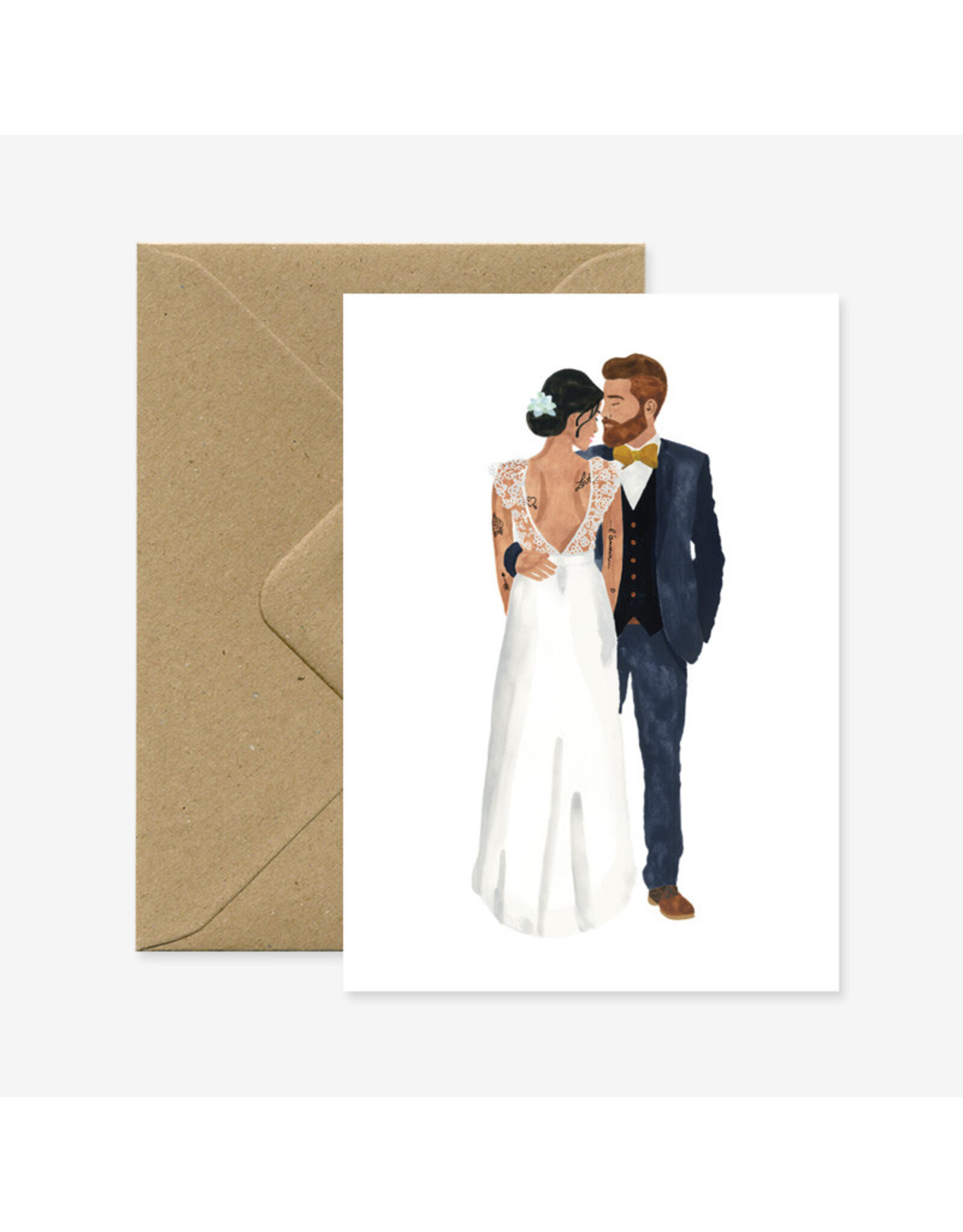 All The Ways to Say Wenskaart - Married lovers  - Dubbele kaart + Envelop - 11,5 x 16,5 - Blanco