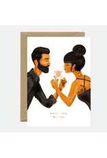 All The Ways to Say Wenskaart - Happy lovers, Gold - Dubbele kaart + Envelop