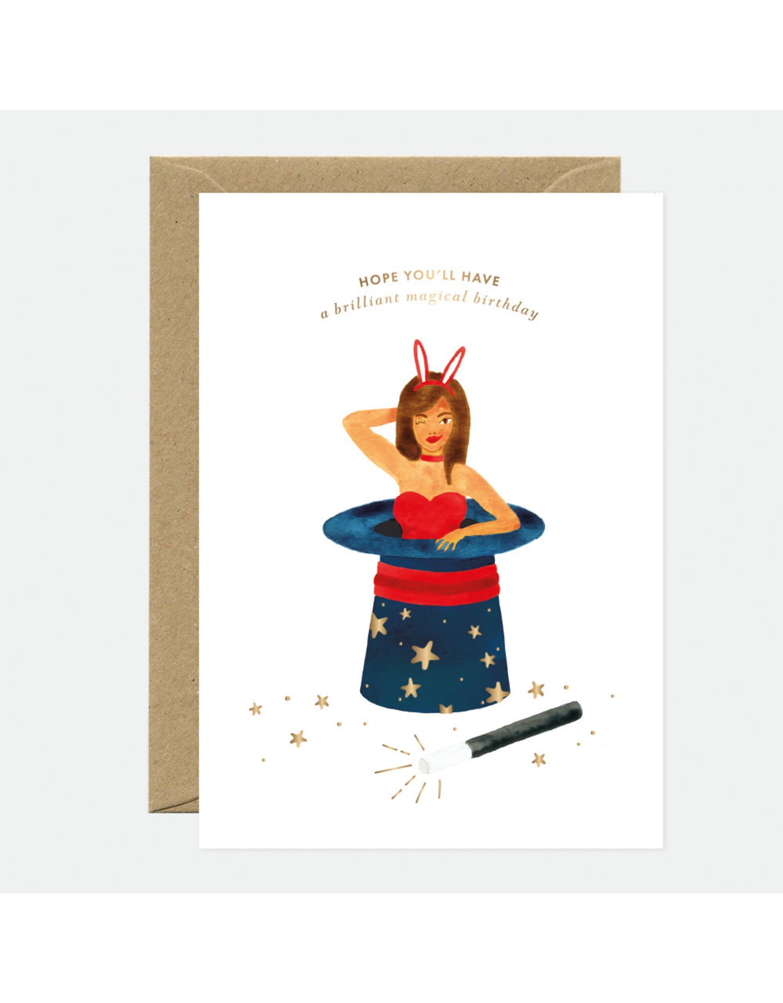 All The Ways to Say Wenskaart - Magical Birthday, Gold - Dubbele kaart + Envelop