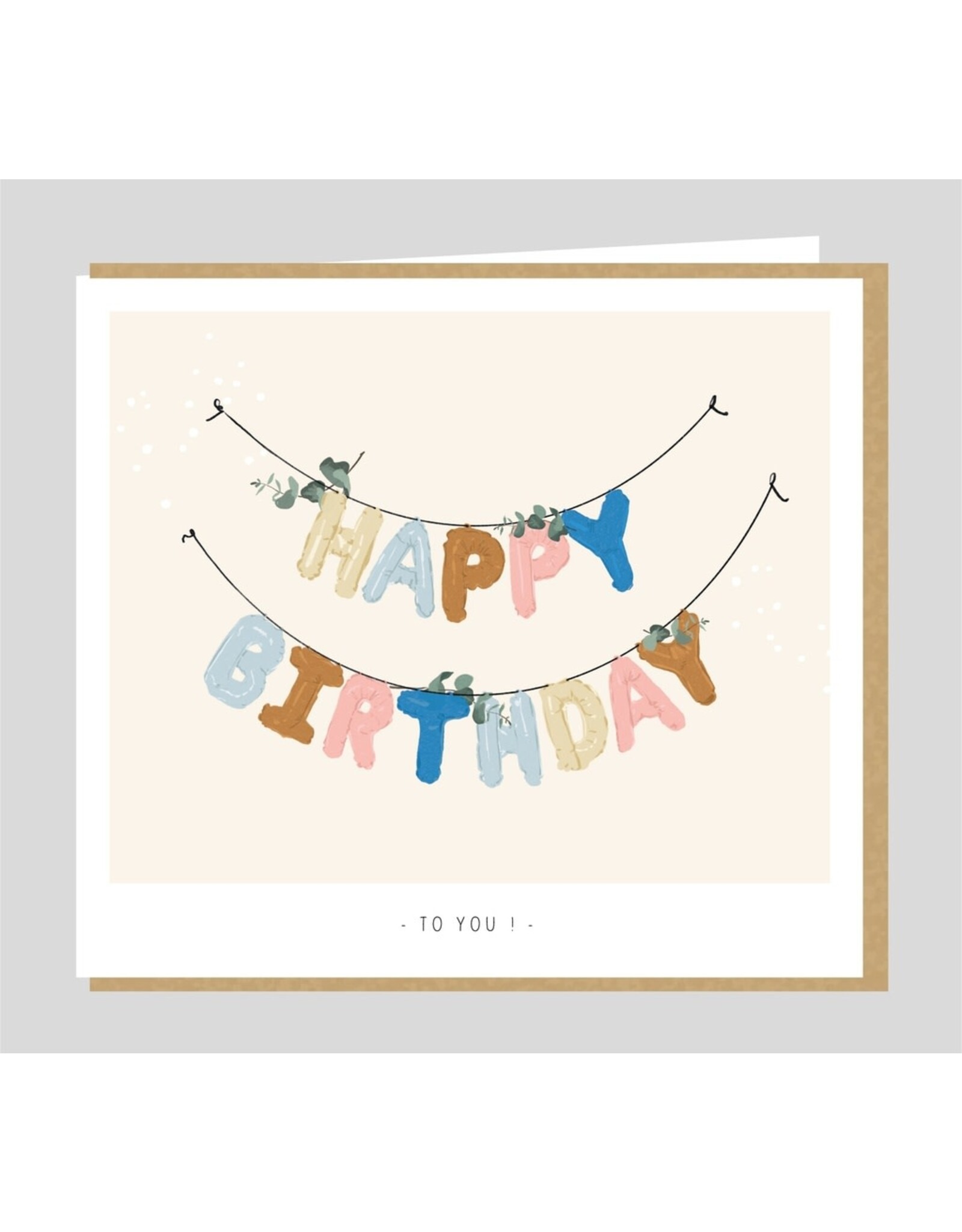 Studio Mie Wenskaart - Happy Birthday to you - Dubbele kaart + Envelop