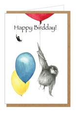 Lieve Claesen Wenskaart - Pietevogel, Happy Birthday - Dubbele kaart + Envelop