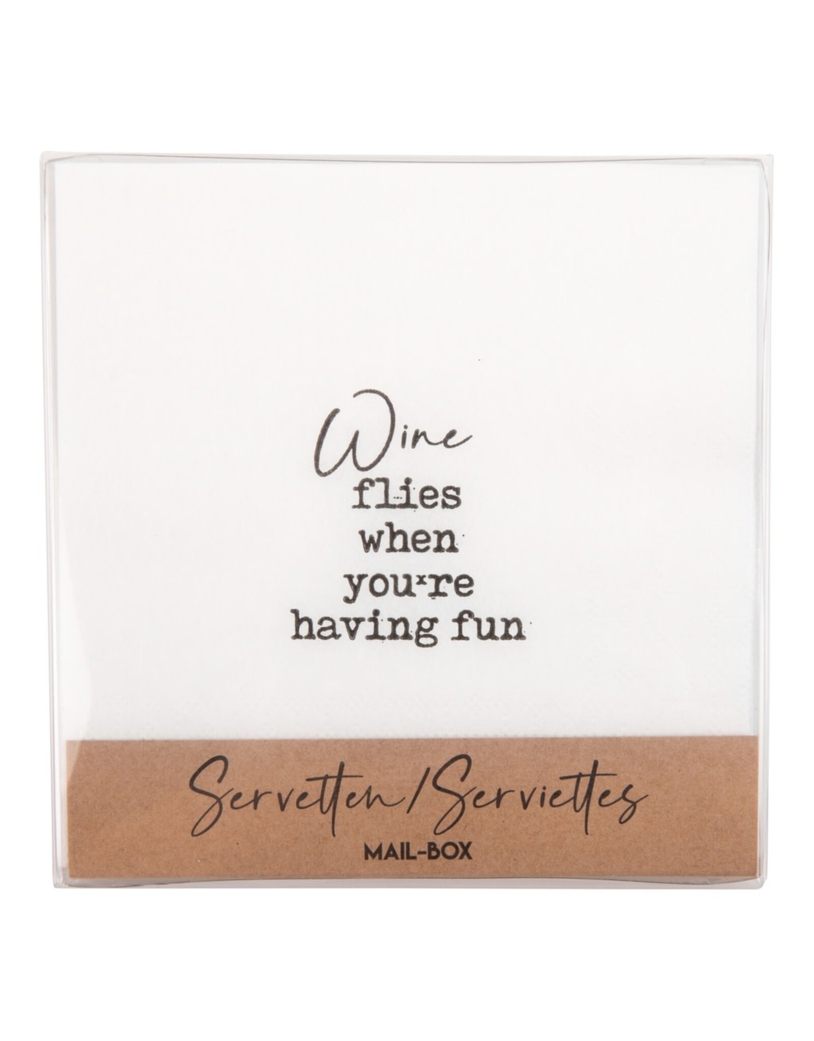 Mail-Box Servetten - Wine flies when you're having fun - 12,5 x 12,5 cm - 15st