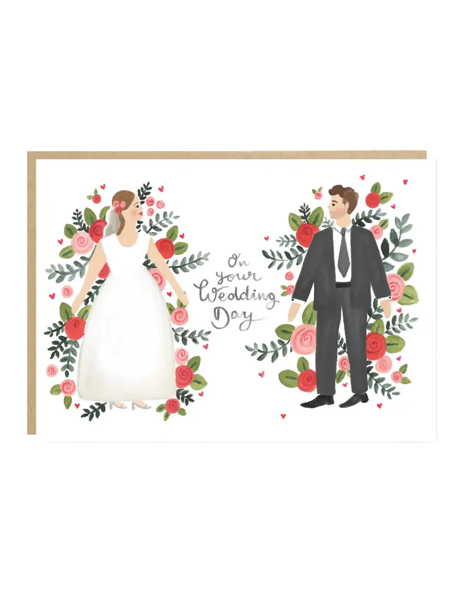 Jade Fisher Wenskaart - Nickle, roses on your wedding day - Dubbele kaart + Envelop