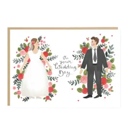 Jade Fisher Wenskaart - Nickle, roses on your wedding day - Dubbele kaart + Envelop