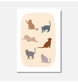 Pascale Editions Wenskaart - Katten - Dubbele kaart + Envelop