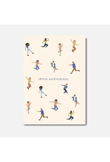 Pascale Editions Wenskaart - Dansen, Joyeux Anniversaire - Dubbele kaart + Envelop