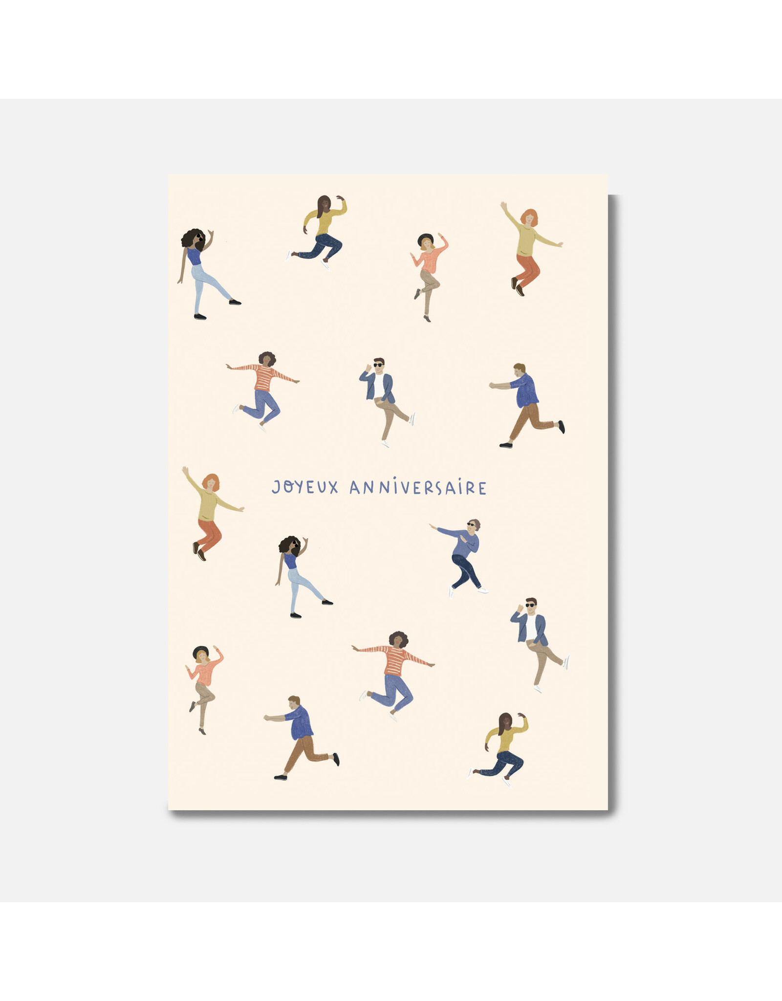 Pascale Editions Wenskaart - Dansen, Joyeux Anniversaire - Dubbele kaart + Envelop