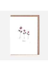 Pascale Editions Wenskaart - Bloemen, Merci - Dubbele kaart + Envelop