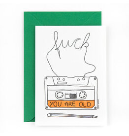 Studio Flash Wenskaart - Cassette, fuck you're old - Postkaart + Envelop