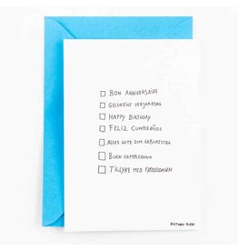 Studio Flash Wenskaart - Happy Birthday in different languages - Postkaart + Envelop