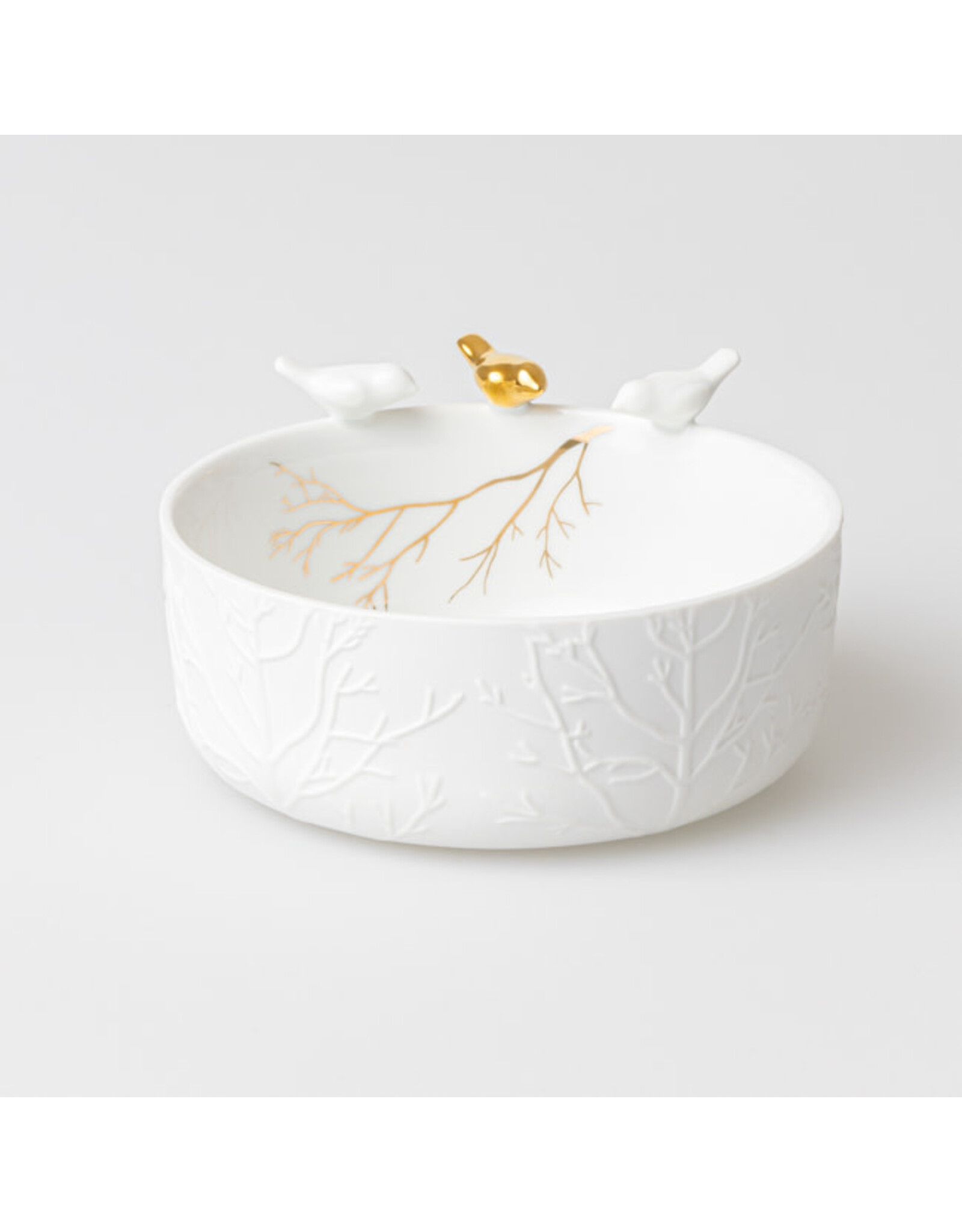 Raeder Schaaltje met gouden tak en 3 vogeltjes - Ø12 x 6cm