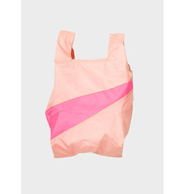 Susan Bijl Shopping bag M, Tone & Fluo Pink - 27 x 55 x 18 cm