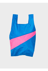 Susan Bijl Shopping bag M, Wave & Fluo Pink - 27 x 55 x 18 cm