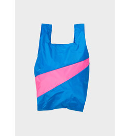Susan Bijl Shopping bag M, Wave & Fluo Pink - 27 x 55 x 18 cm