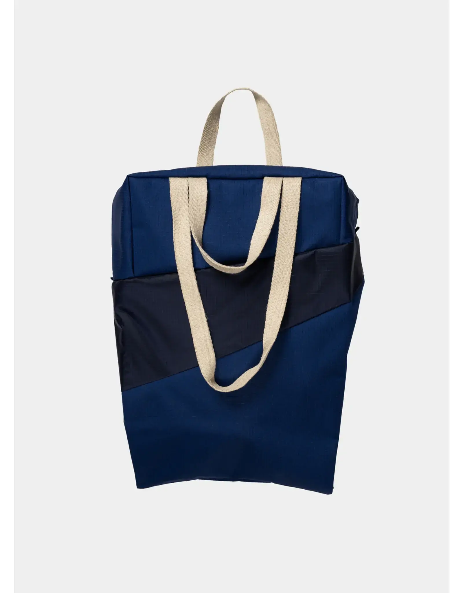 Susan Bijl Tote Bag M, Navy & Water - 30 x 49 x 18 cm