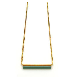 Nadja Carlotti Ketting Sparkle - Groen - Messing verguld