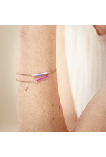 Nadja Carlotti Armband Sparkle - Lila Blauw  - Messing verguld  - Lengt 16 cm + 2 cm - Tube 2 x 0,2 cm