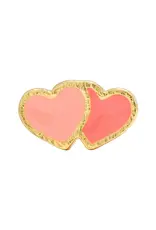 Lulu Copenhagen Oorbel Stud - 2 Hearts, Burnt Coral- Orange - Single