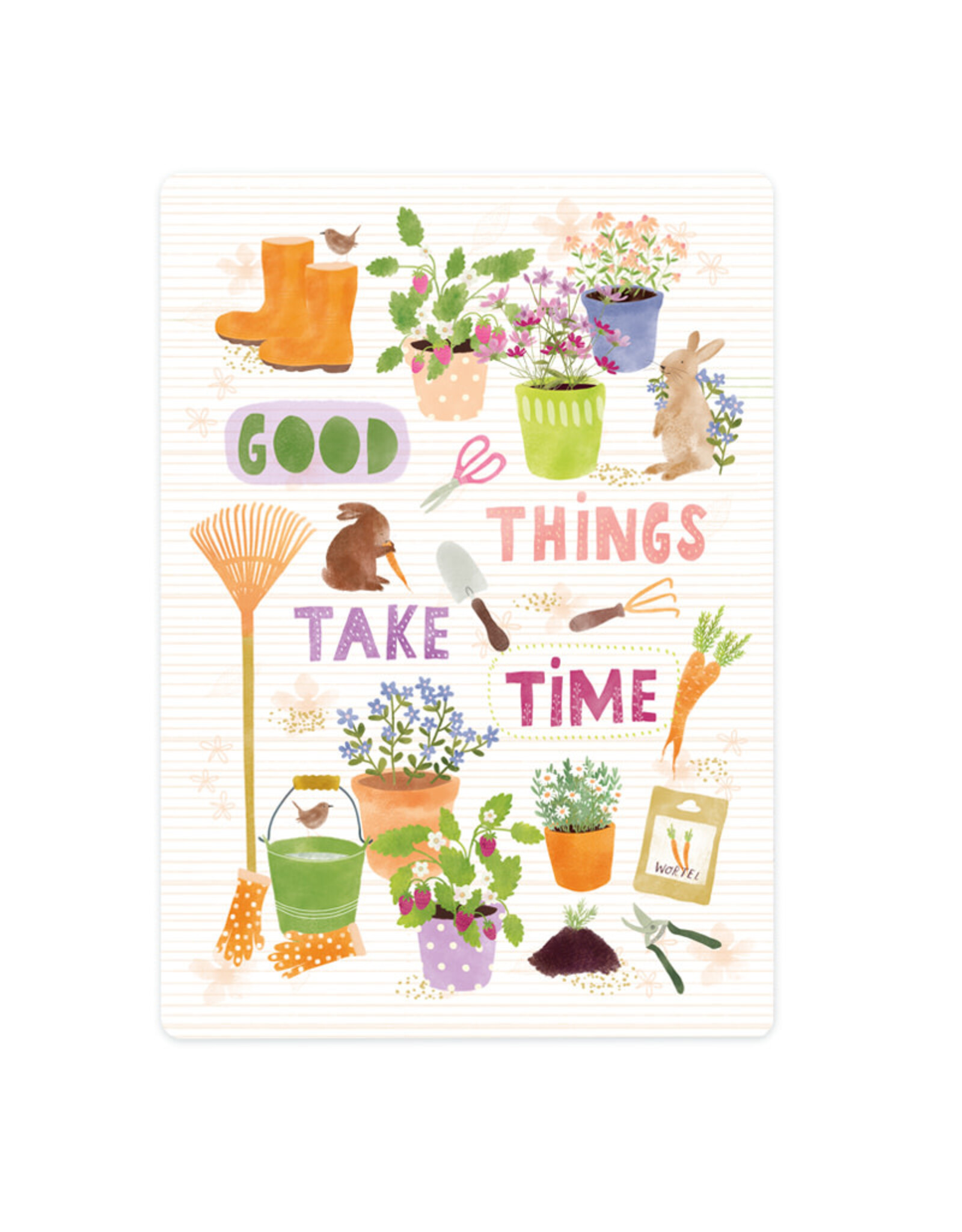 LemonBird Wenskaart - Good things take time - Postkaart + Envelop