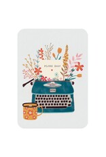 LemonBird Wenskaart - Blauwe typemachine, fijne dag - Postkaart + Envelop