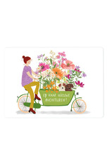 LemonBird Wenskaart - Bakfiets en bloemen - Postkaart + Envelop