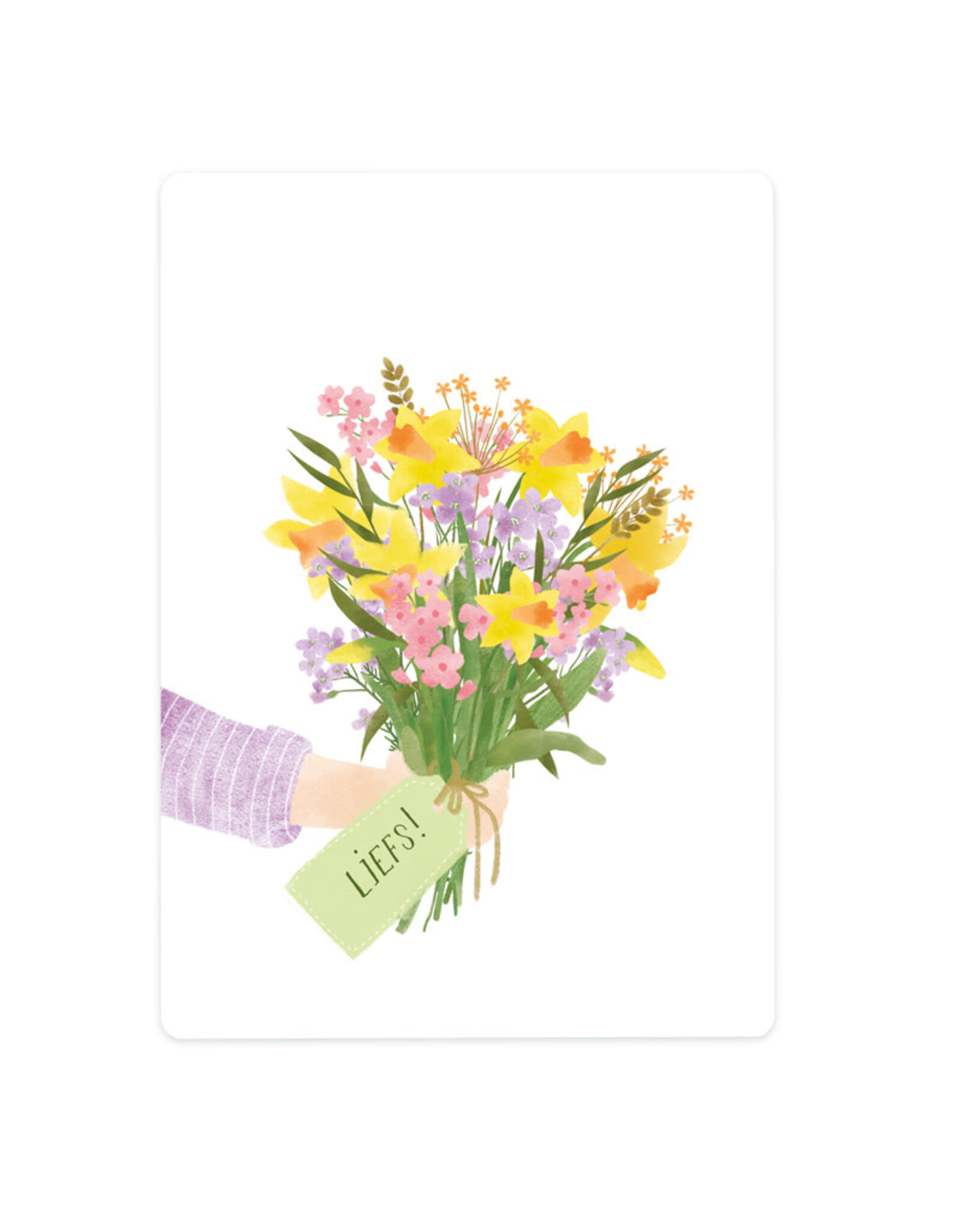 LemonBird Wenskaart - Lentebloemen, liefs - Postkaart + Envelop