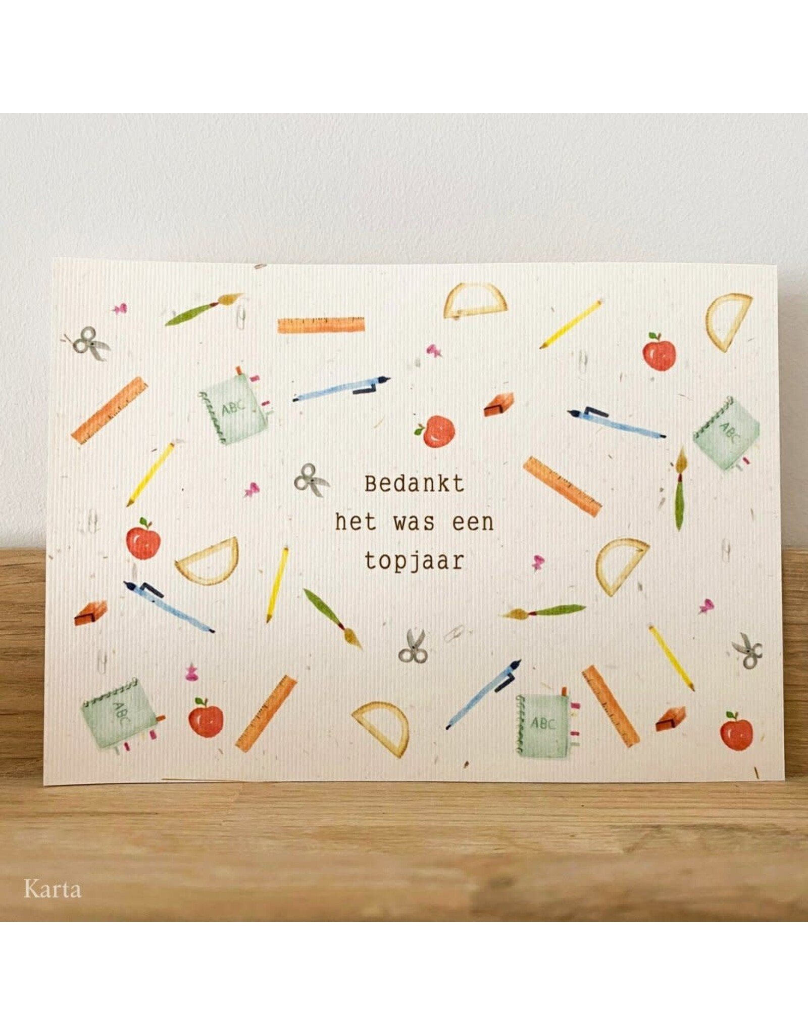 Karta Wenskaart - School print - Postkaart + Envelop