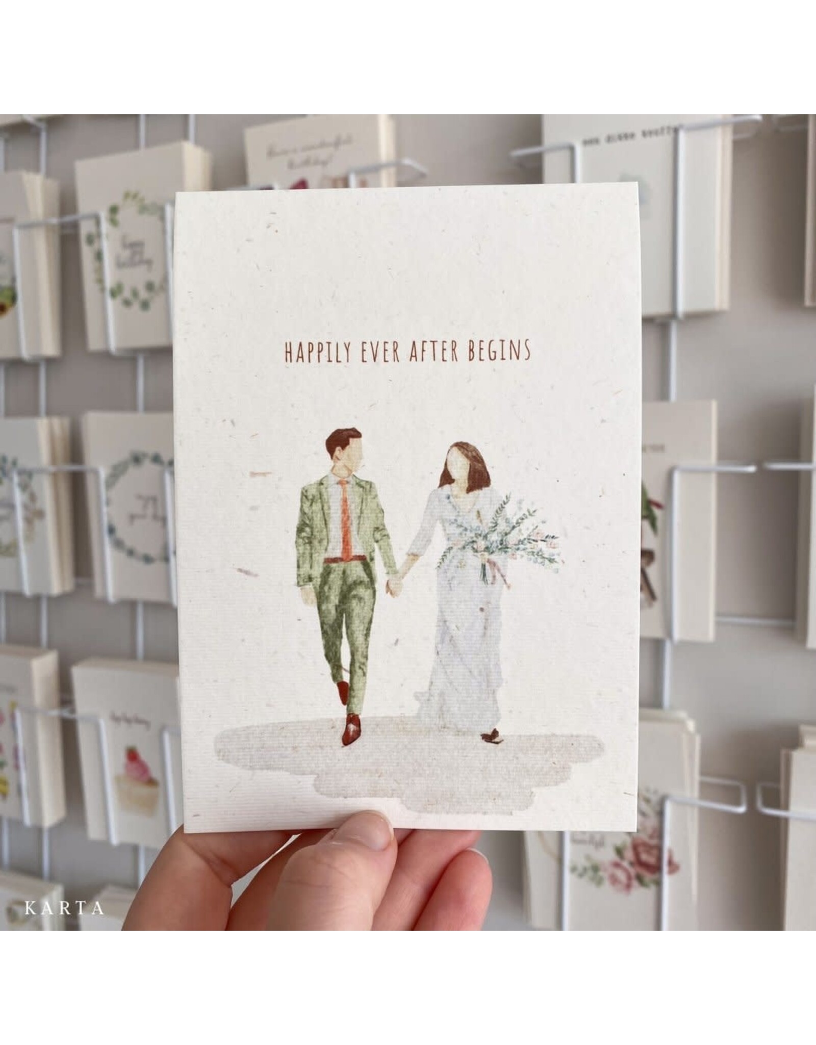 Karta Wenskaart - Man and Woman in love - Postkaart + Envelop