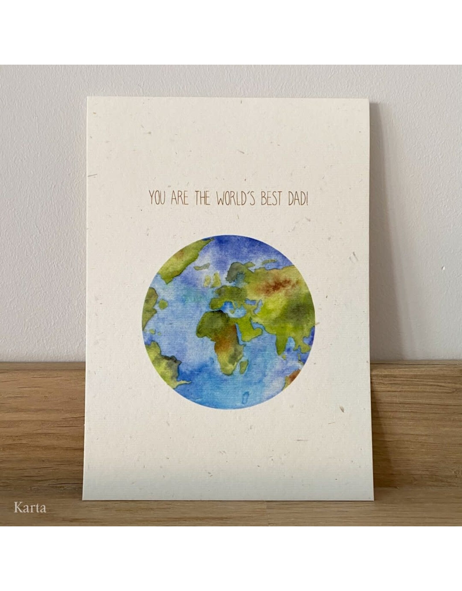 Karta Wenskaart - Vaderdag Globe - Postkaart + Envelop