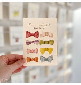 Karta Wenskaart - Bow Ties - Postkaart + Envelop