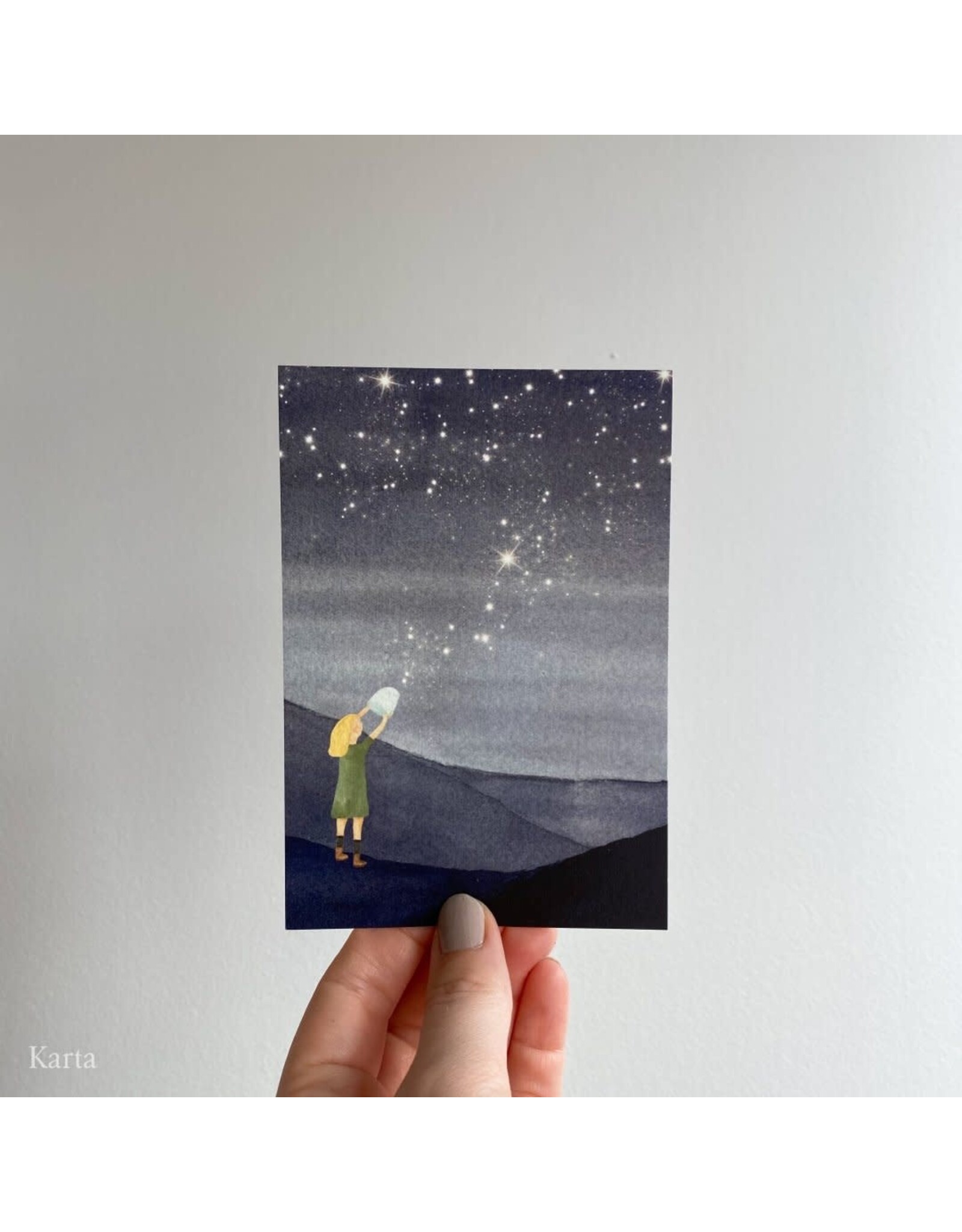 Karta Wenskaart - Starry Night - Postkaart + Envelop