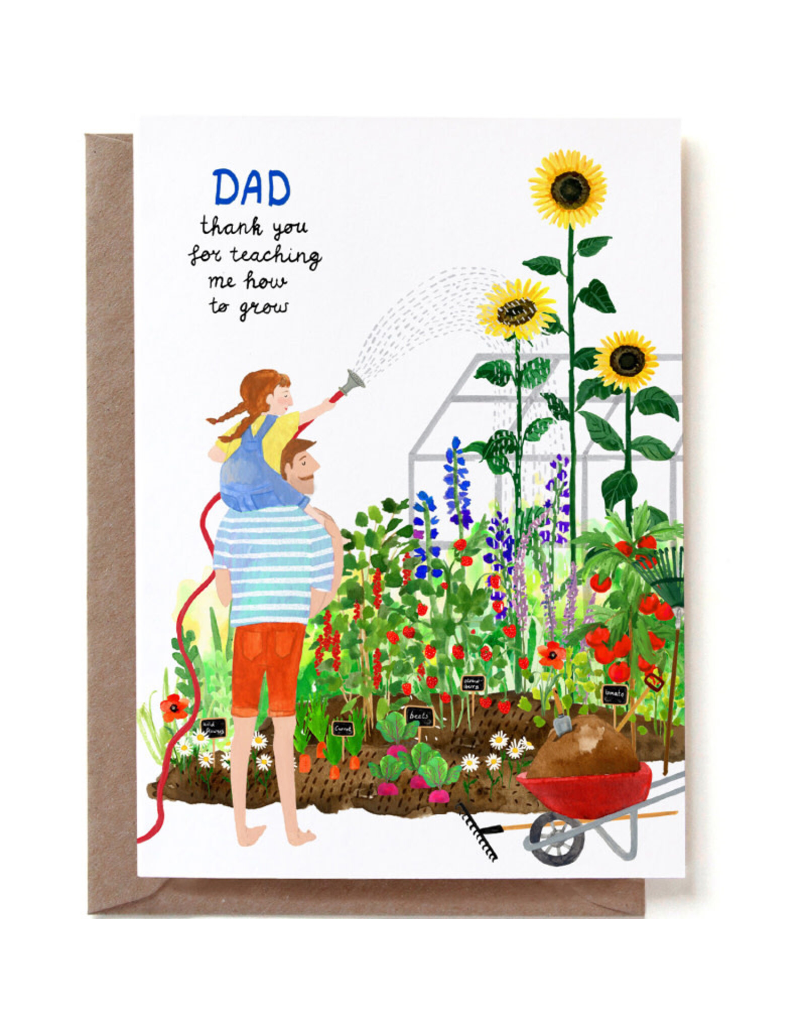 Reddish Design Wenskaart - Dad, thank you - Dubbele kaart + Envelop