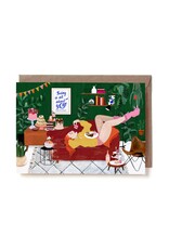 Reddish Design Wenskaart - Birthday Couch Girl - Dubbele kaart + Envelop