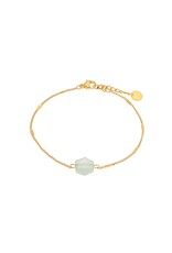 Label Kiki Armband - Hexogon Green - RVS Verguld