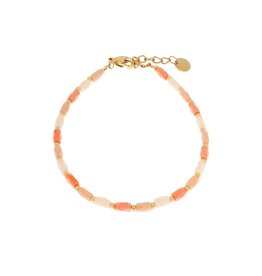 Label Kiki Armband - Coral Terra - RVS Verguld