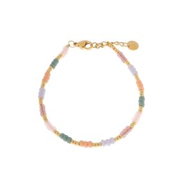 Label Kiki Armband - Ocean Rainbow - RVS Verguld