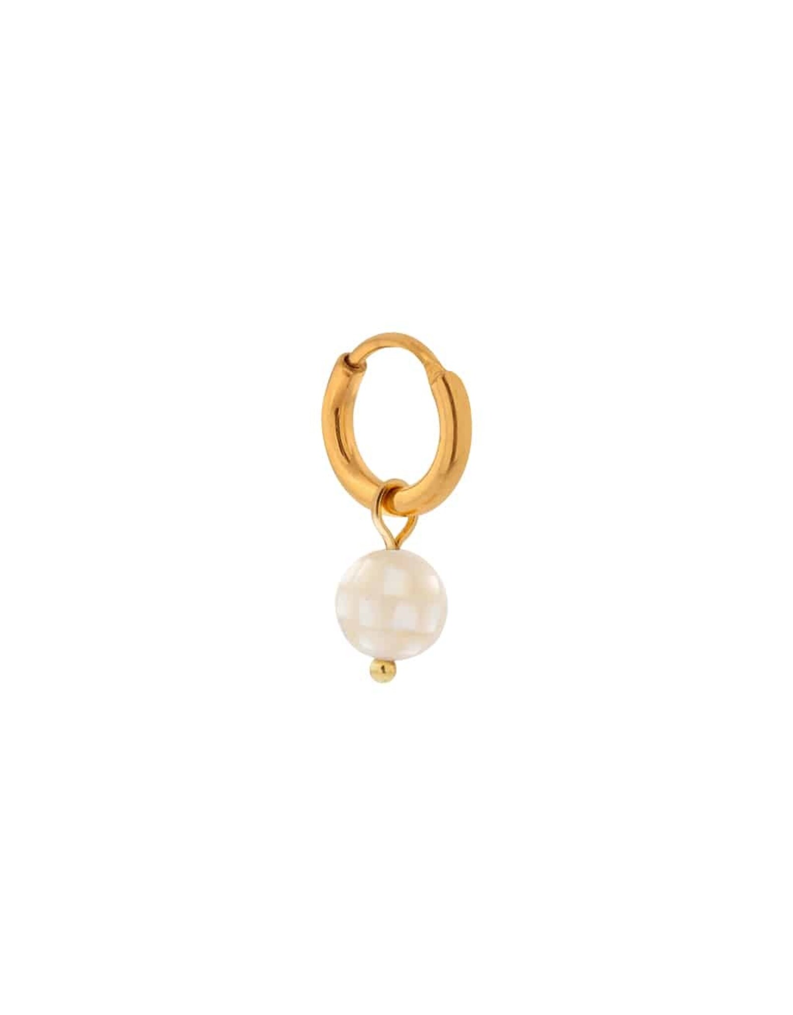 Label Kiki Single Hoop - Mother of pearls - RVS Verguld