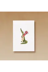 Tucán y limón Wenskaart - Krokodil, bloemen - Postkaart + Envelop