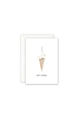 Leo La Douce Wenskaart - Ice cream candle - Dubbele kaart + Envelop