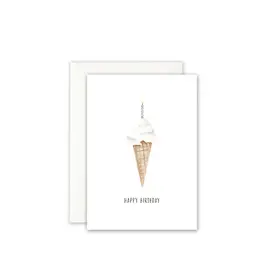 Leo La Douce Wenskaart - Ice cream candle - Dubbele kaart + Envelop