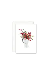 Leo La Douce Wenskaart - Red Espresso bouquet - Dubbele kaart + Envelop
