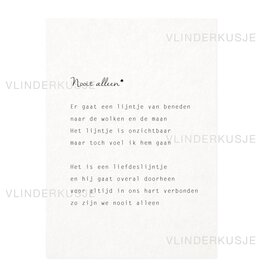 Vlinderkusjes Wenskaart - Nooit alleen - Postkaart + Envelop
