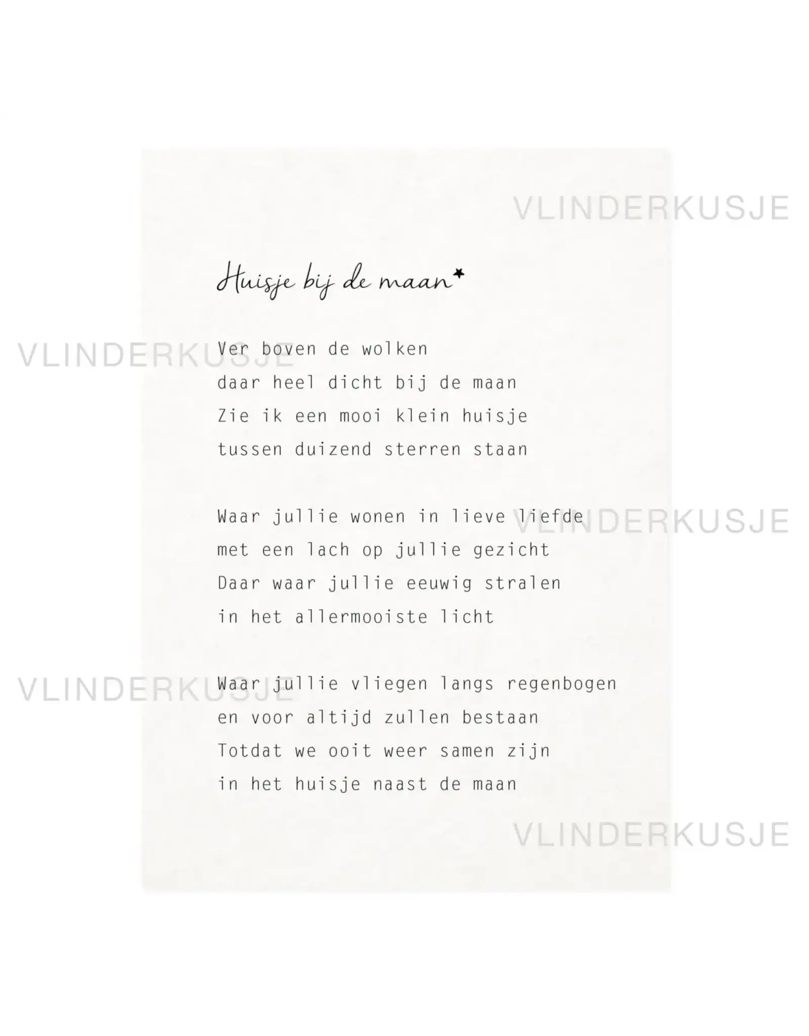 Vlinderkusjes Wenskaart - Huisje bij de maan, meervoud (Jullie) - Postkaart + Envelop