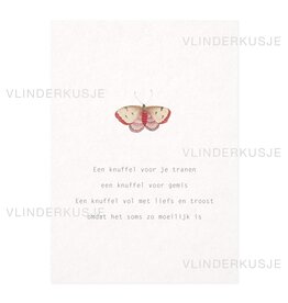 Vlinderkusjes Wenskaart - Vlinder 'Knuffel voor je tranen' - Postkaart + Envelop