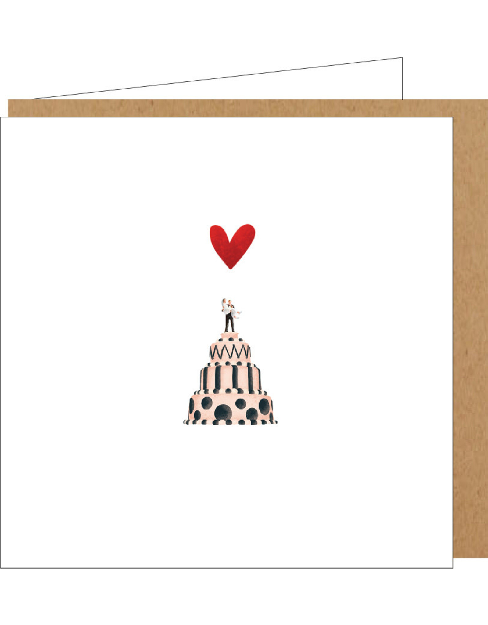 Yon Wenskaart - Huwelijkstaart - Dubbele kaart + Envelop