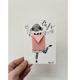 Oona Wenskaart - Meisje, Liefs - Postkaart + Envelop