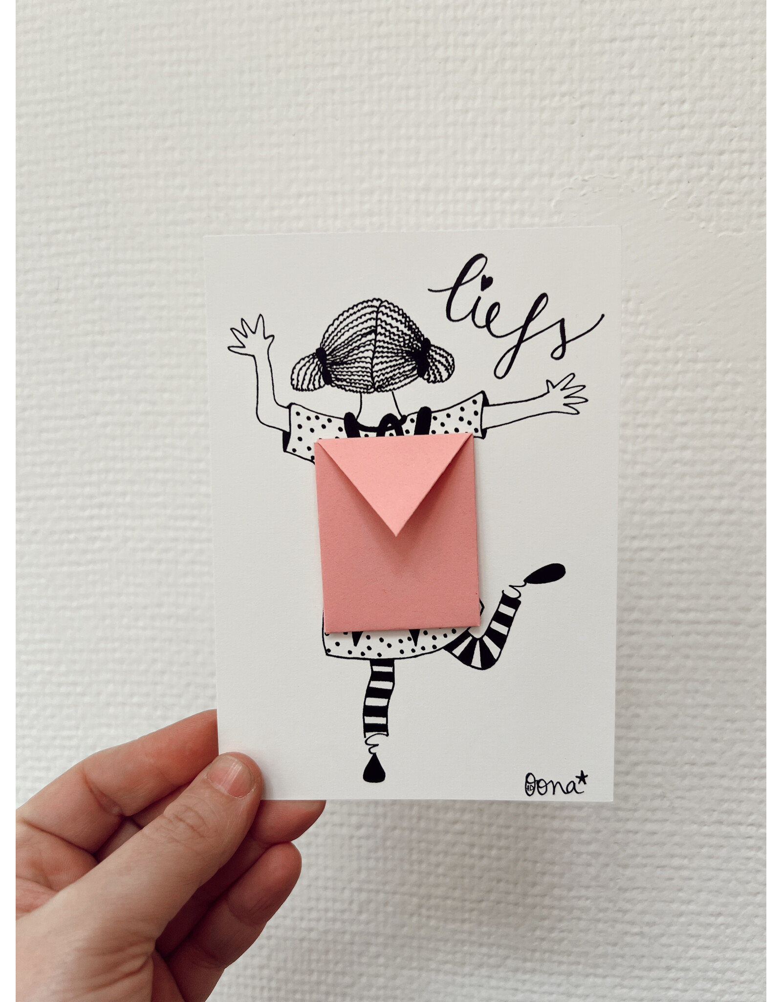 Oona Wenskaart - Meisje, Liefs - Postkaart + Envelop