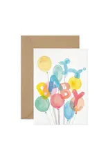 Paper Parade Stationers Wenskaart - Baby Balloons - Dubbele kaart + Envelop